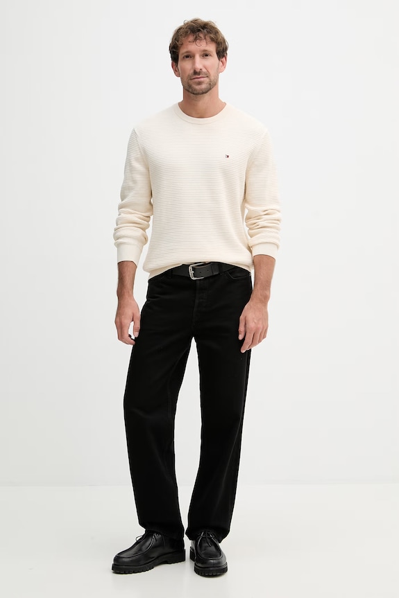 Tommy Hilfiger πουλόβερ Ανδρικό βαμβακερό MW0MW42799 μπεζ SS26