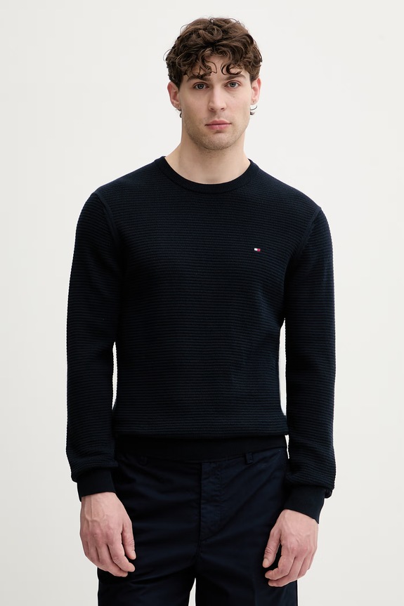 Tommy Hilfiger sweter męski bawełniany granatowy MW0MW42799