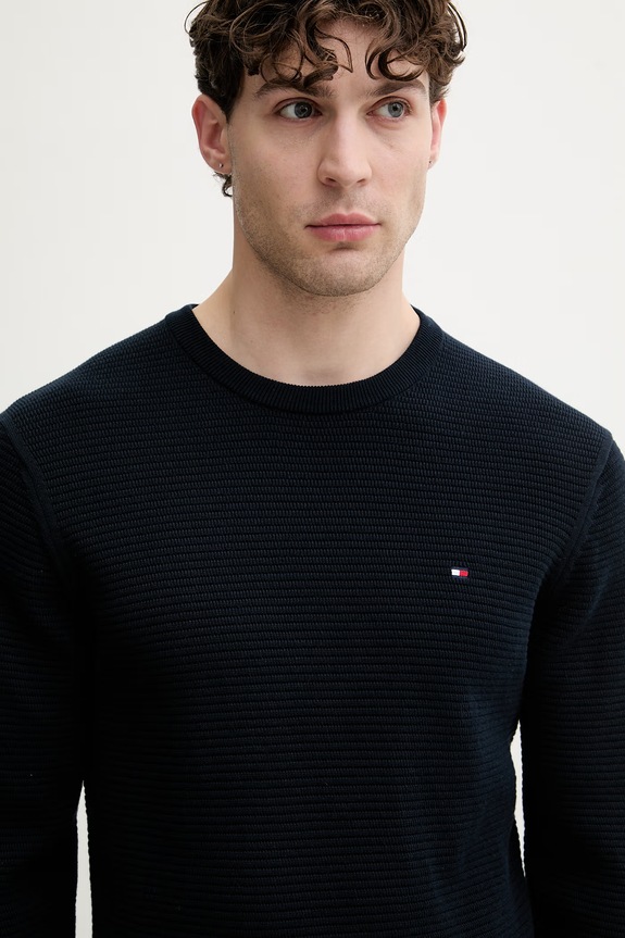Tommy Hilfiger sweter męski bawełniany granatowy MW0MW42799