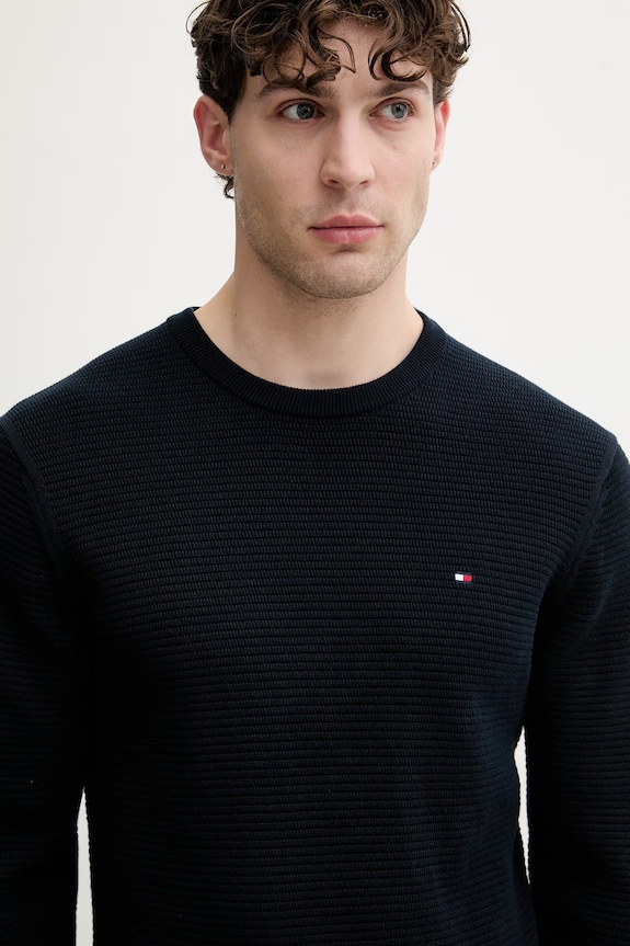 Tommy Hilfiger sweter męski bawełniany granatowy MW0MW42799