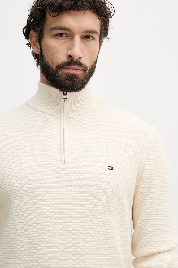 Tommy Hilfiger svetr pánský bavlněný béžová MW0MW42916