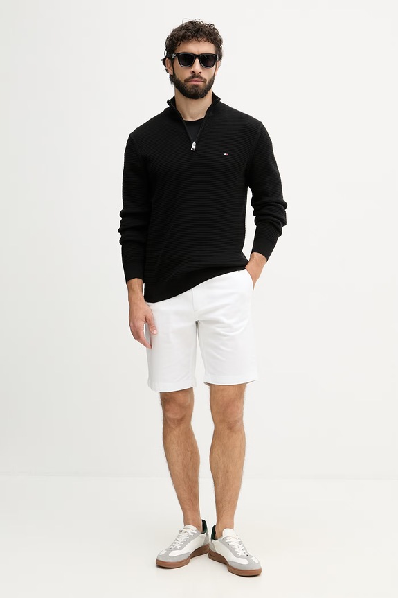Tommy Hilfiger svetr pánský bavlněný MW0MW42916 černá SS26