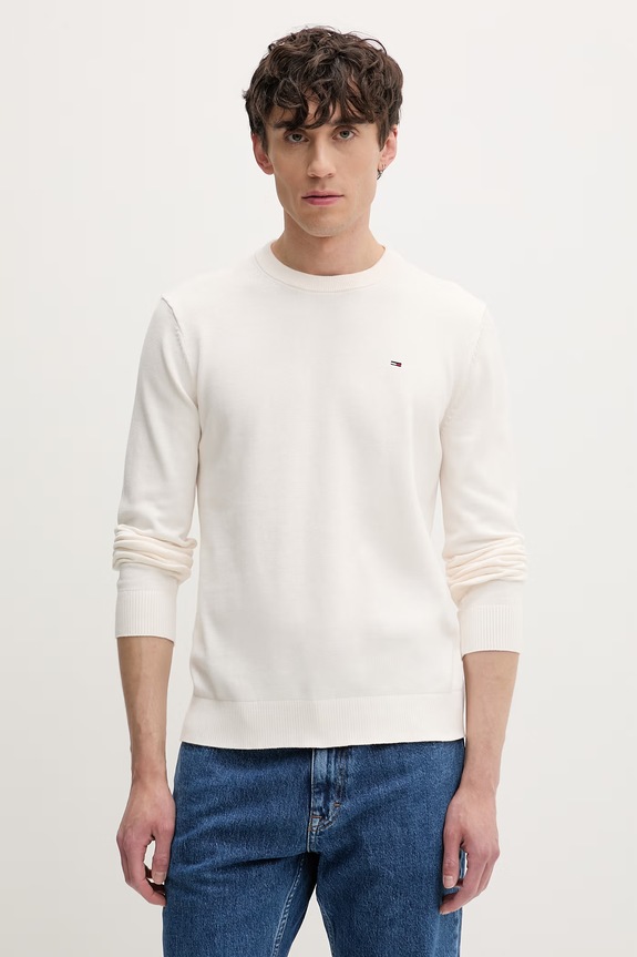 Tommy Jeans sweter męski bawełniany beżowy DM0DM22853