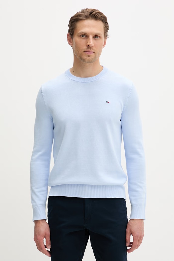 Tommy Jeans sweter męski bawełniany niebieski DM0DM22853
