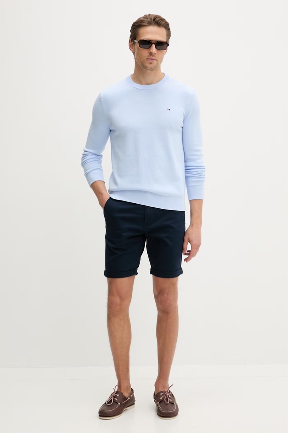 Tommy Jeans sweter męski bawełniany DM0DM22853 niebieski SS26