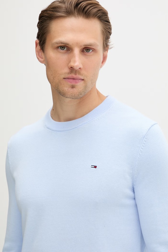 Tommy Jeans sweter męski bawełniany niebieski DM0DM22853