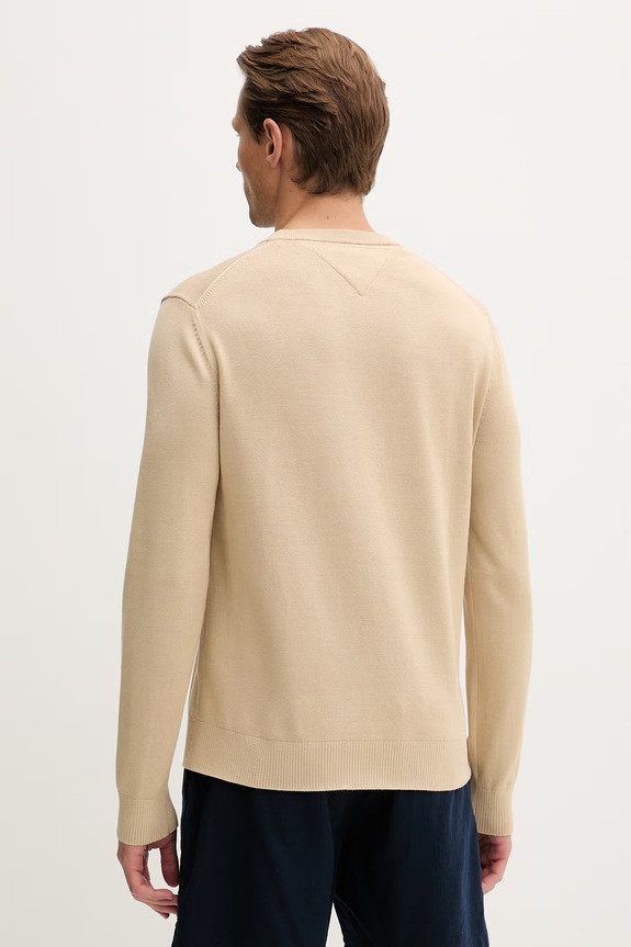 Odzież Tommy Jeans sweter męski bawełniany DM0DM22853 beżowy