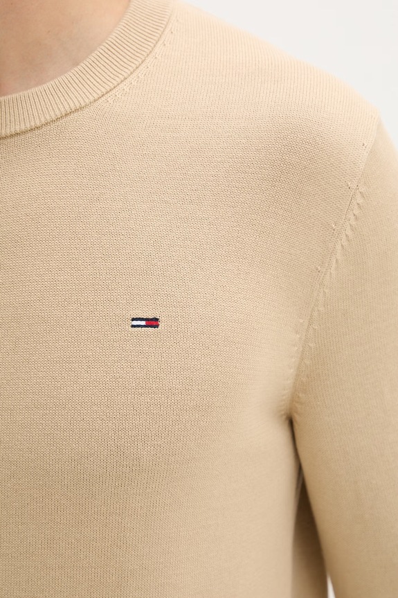 Tommy Jeans sweter męski bawełniany DM0DM22853 beżowy