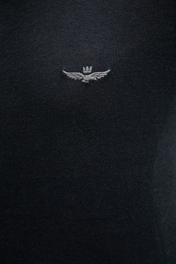 Λινό πουλόβερ Aeronautica Militare MA1623UL00935 σκούρο μπλε