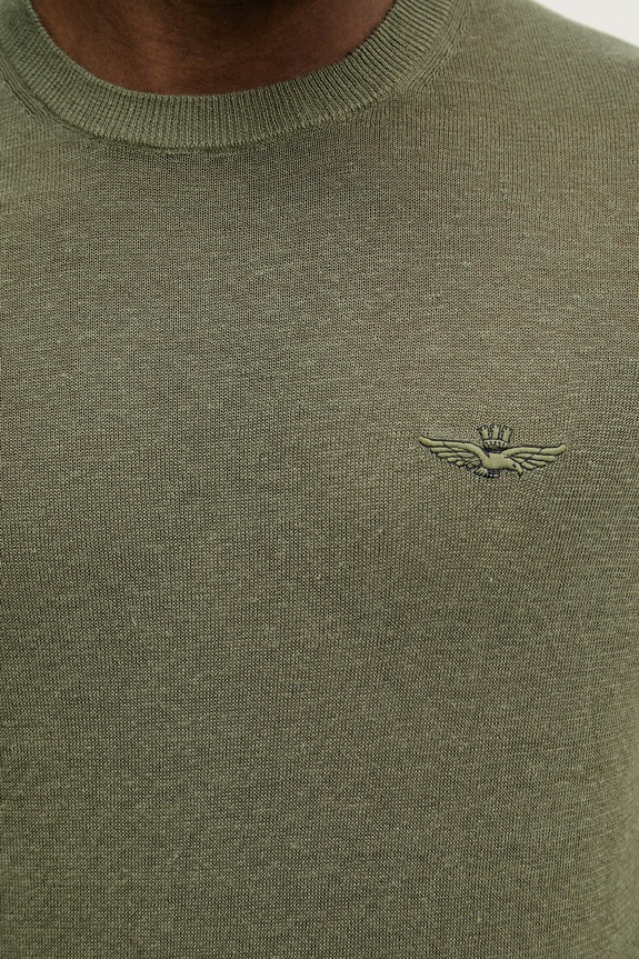 Aeronautica Militare sweter lniany MA1623UL00935 zielony