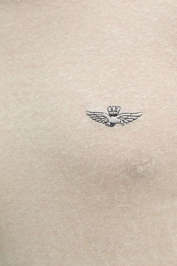 Lanena kratka majica Aeronautica Militare MA1624UL00935 bež