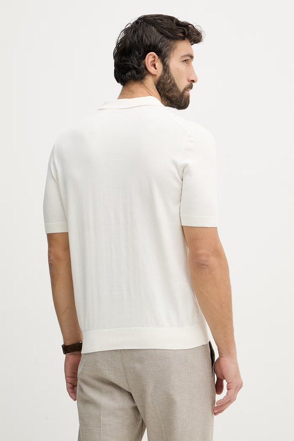 Odzież BOSS polo męskie bawełniane 50560497 beżowy