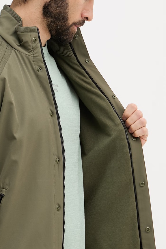 BOSS Green prechodná bunda pánska s prímesou hodvábu BOSS X PORSCHE 50558355