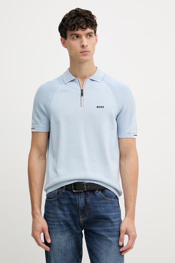 BOSS Green sweter męski niebieski 50558354