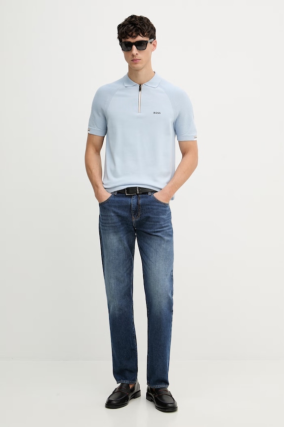 BOSS Green sweter męski 50558354 niebieski SS26