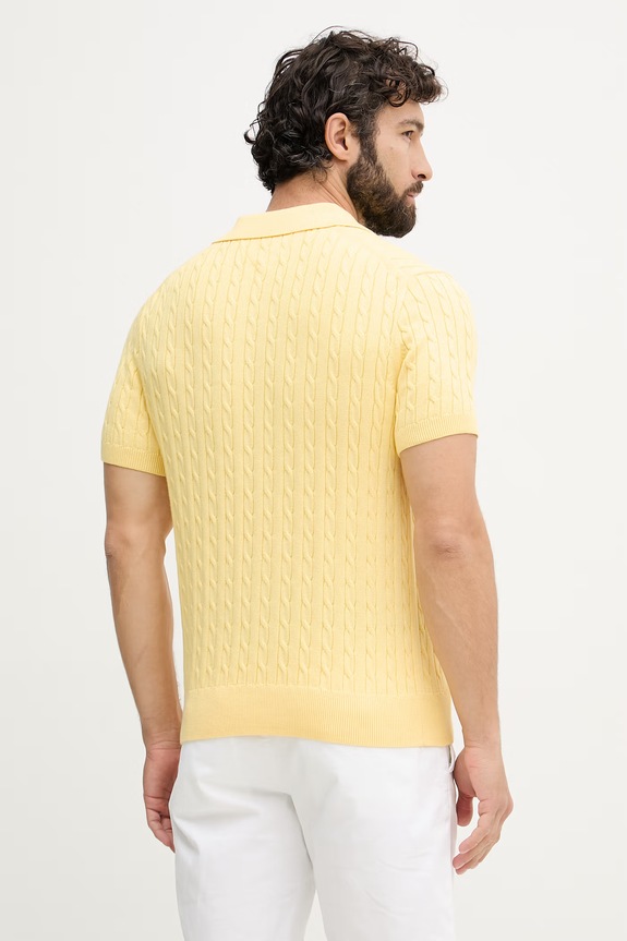 Abbigliamento Tommy Hilfiger polo maglione da uomo in cotone MW0MW42788 giallo