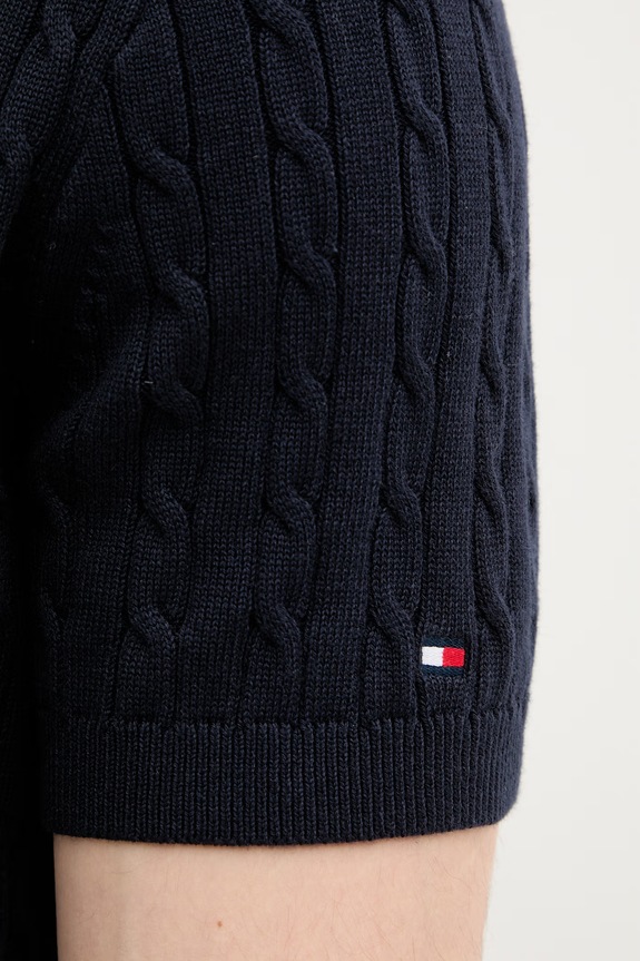 Tommy Hilfiger polo swetrowe męskie bawełniane MW0MW42788 granatowy
