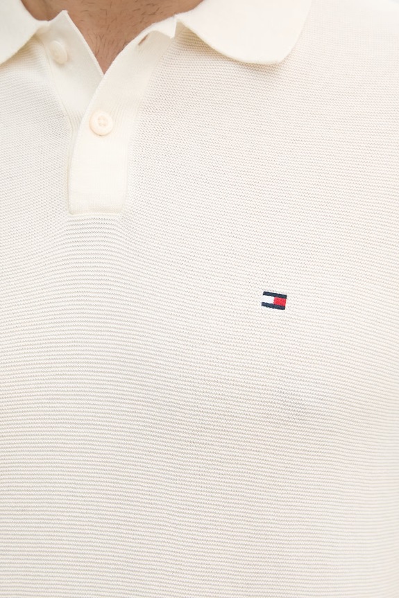 Tommy Hilfiger polo swetrowe męskie bawełniane MW0MW42795 beżowy