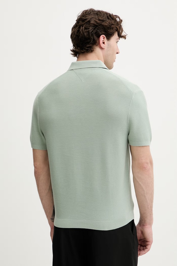 Odzież Tommy Hilfiger polo swetrowe męskie bawełniane MW0MW42795 zielony