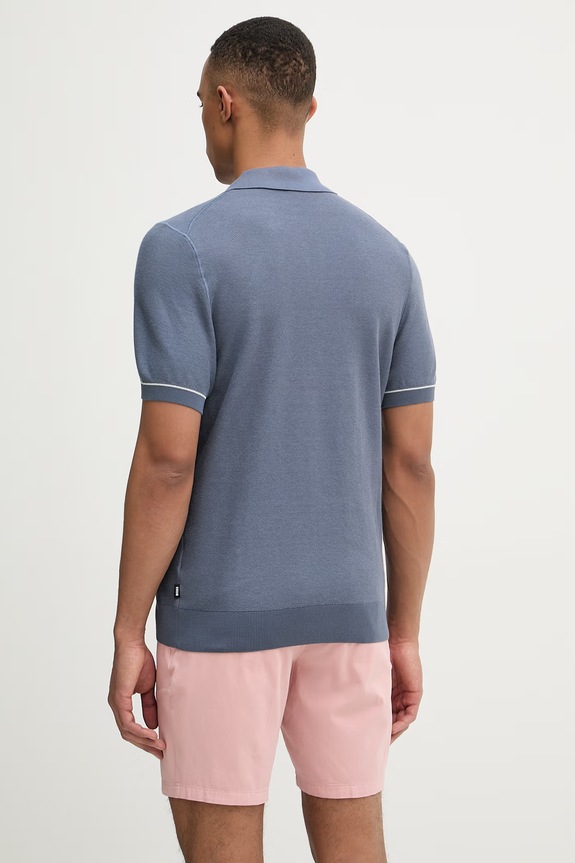 Odzież BOSS sweter męski z bawełną Narciso 50560483 niebieski