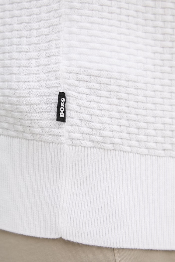 BOSS polo pentru bărbați, din bumbac Natalo 50561613 alb