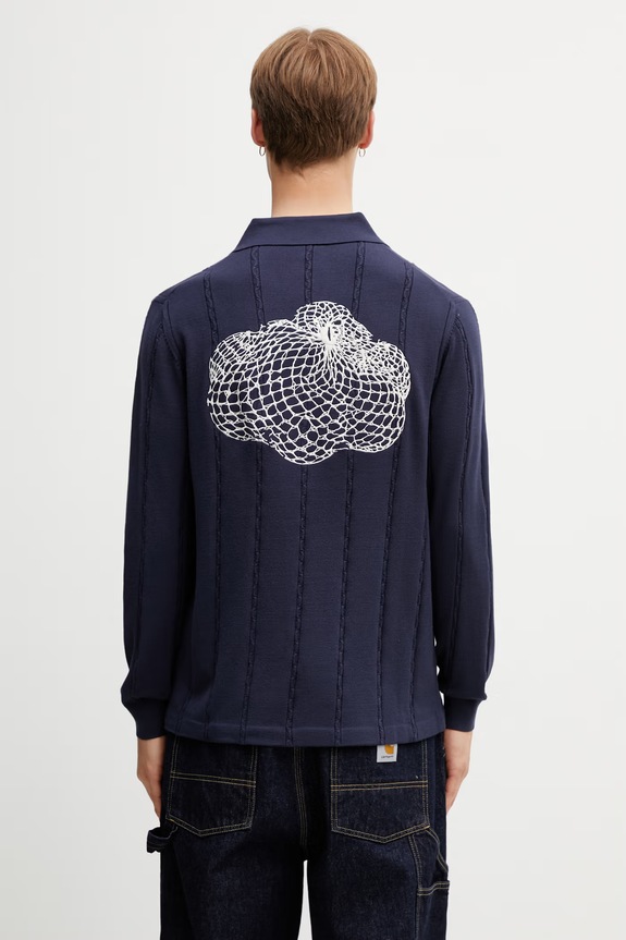 Abbigliamento Filling Pieces Football Jersey maglione con viscosa da uomo 412674500148.150 blu navy