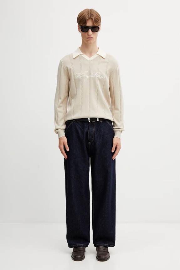 Filling Pieces Football Jersey maglione con viscosa da uomo 412674500148.292 beige
