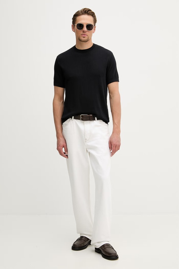 Armani Exchange tricou bărbați din bumbac XM002439.AF22249 bleumarin SS26