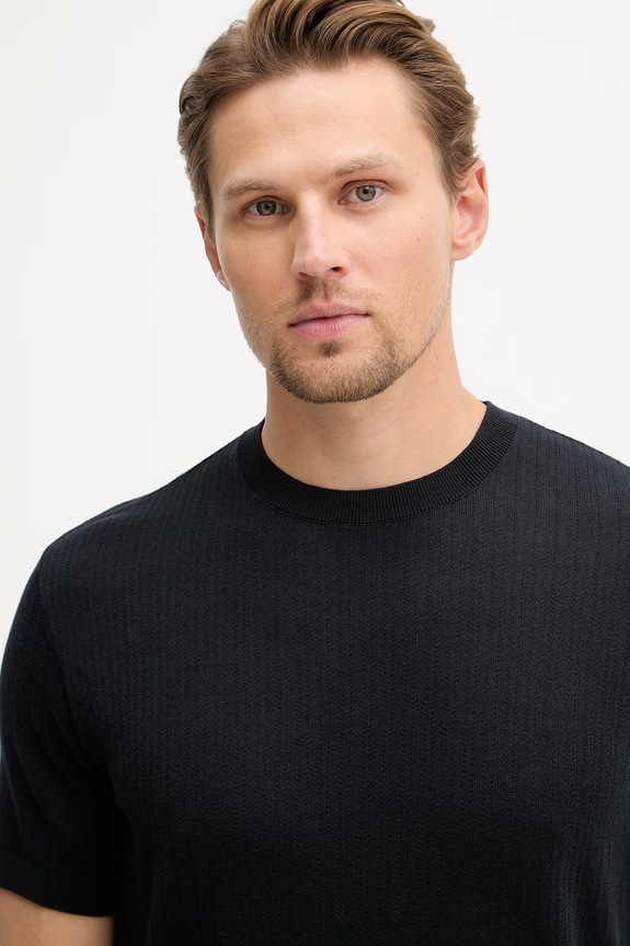 Armani Exchange tricou bărbați din bumbac bleumarin XM002439.AF22249