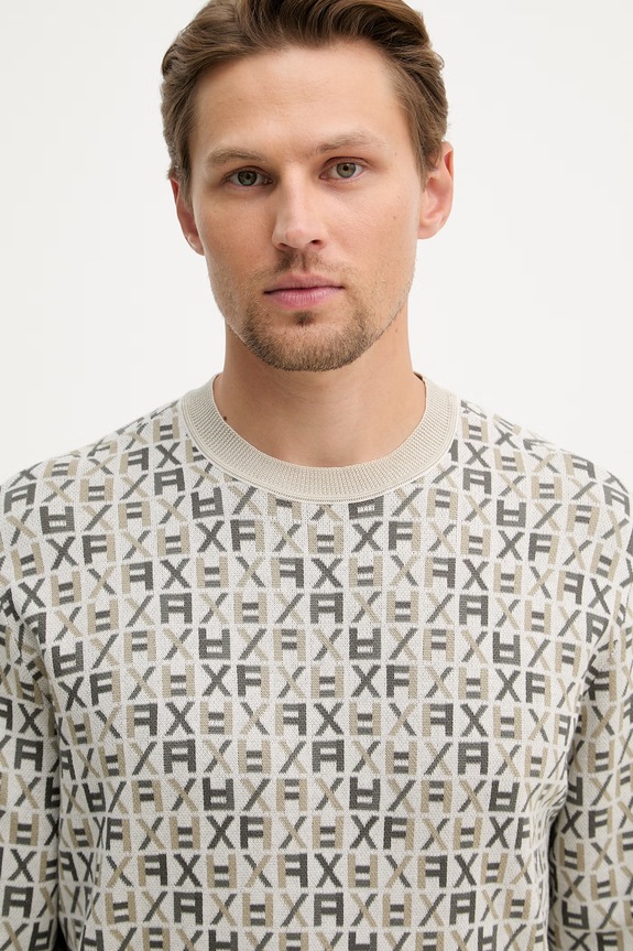 Îmbrăcăminte Armani Exchange pulover bărbați din bumbac XM002441.AF22252 bej