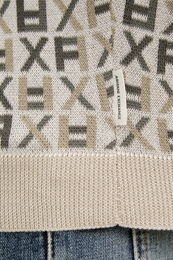 Armani Exchange pulover bărbați din bumbac bej XM002441.AF22252