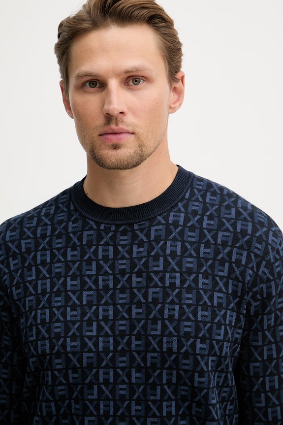 Armani Exchange sveter pánsky bavlnený tmavomodrá XM002441.AF22252