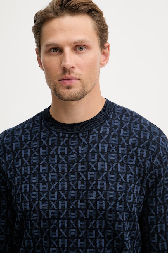 Armani Exchange sveter pánsky bavlnený tmavomodrá XM002441.AF22252