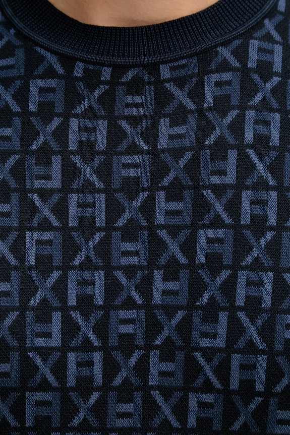 Armani Exchange sveter pánsky bavlnený XM002441.AF22252 tmavomodrá