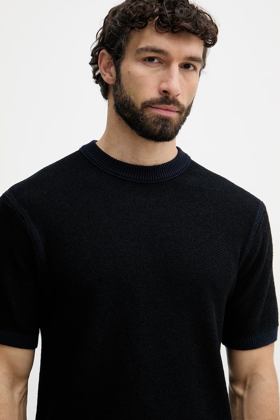 BOSS Orange T-shirt ανδρικό με βαμβάκι σκούρο μπλε 50558743