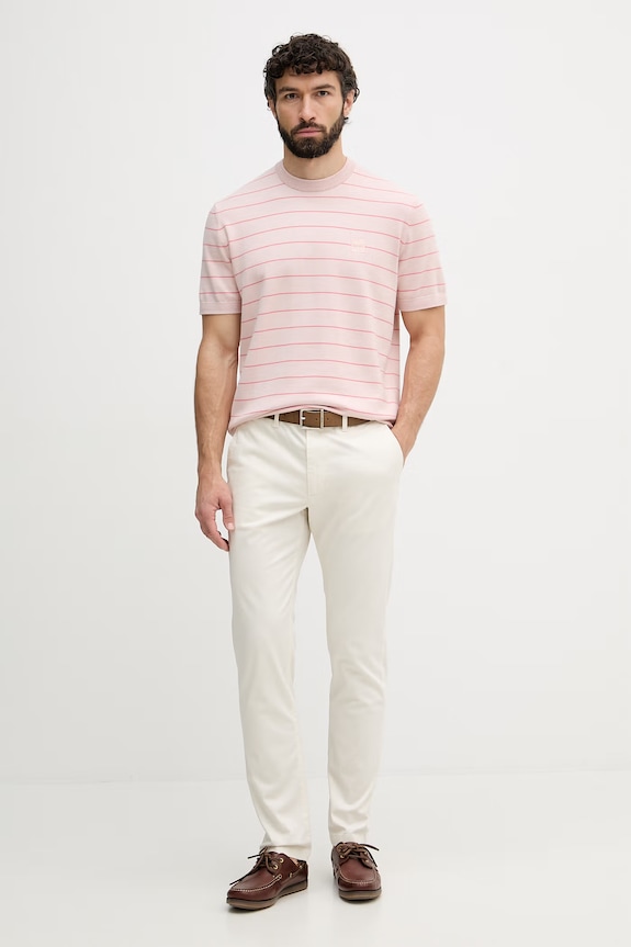 BOSS Orange πλεκτό t-shirt Ανδρικό με βαμβάκι 50561004 ροζ SS26