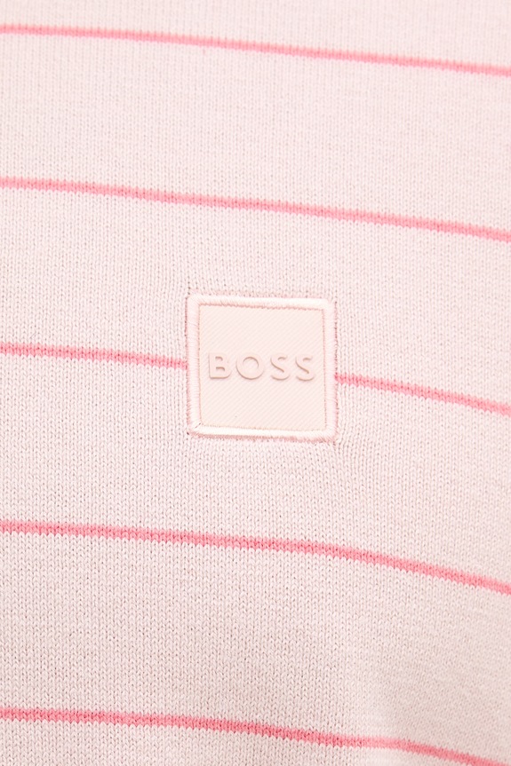 BOSS Orange πλεκτό t-shirt Ανδρικό με βαμβάκι 50561004 ροζ