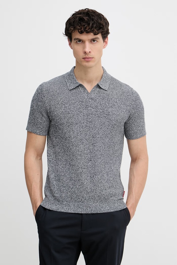 Joop! polo tricotat pentru bărbați, din bumbac bleumarin 30101601