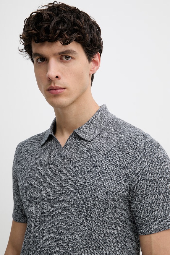 Joop! polo tricotat pentru bărbați, din bumbac bleumarin 30101601