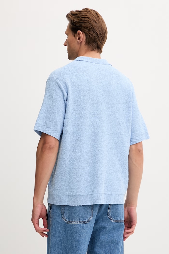 Odzież HUGO Blue polo swetrowe męskie z bawełny Sorinou 50557340 niebieski