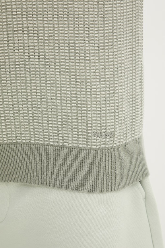 HUGO pulover muški s lanom Seeroy zelena 50557361