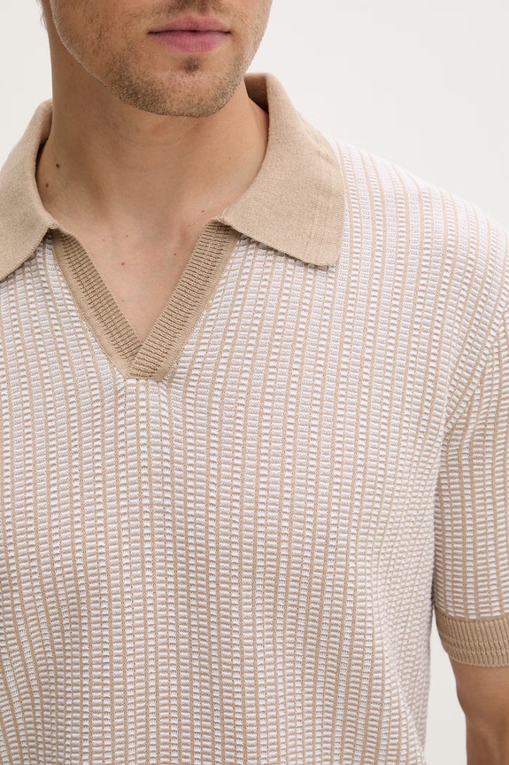 HUGO pulover za muškarce s lanom Seeroy 50557361 bež