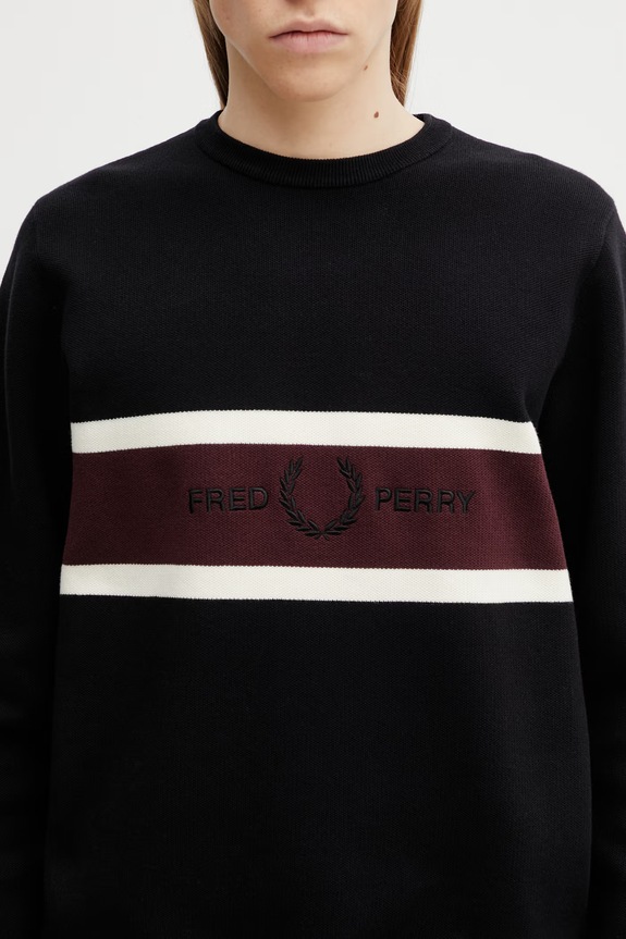 Bavlnený sveter Fred Perry čierna K2320