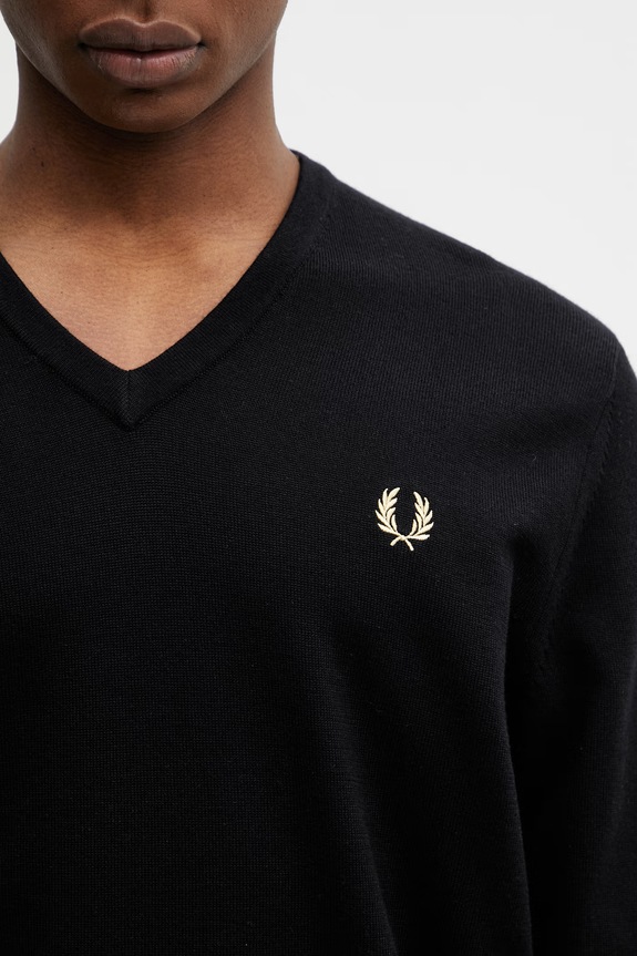 Sveter s prímesou vlny Fred Perry čierna K9600