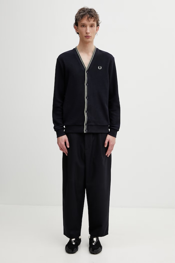 Fred Perry kardigan męski bawełniany M2389 granatowy