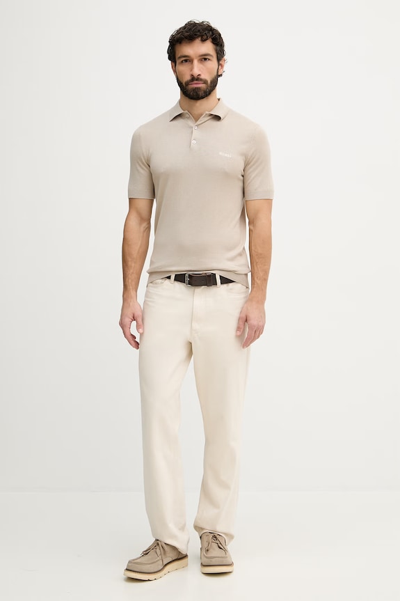 Guess sweter męski z domieszką jedwabiu M6GR04.Z0557 beżowy SS26