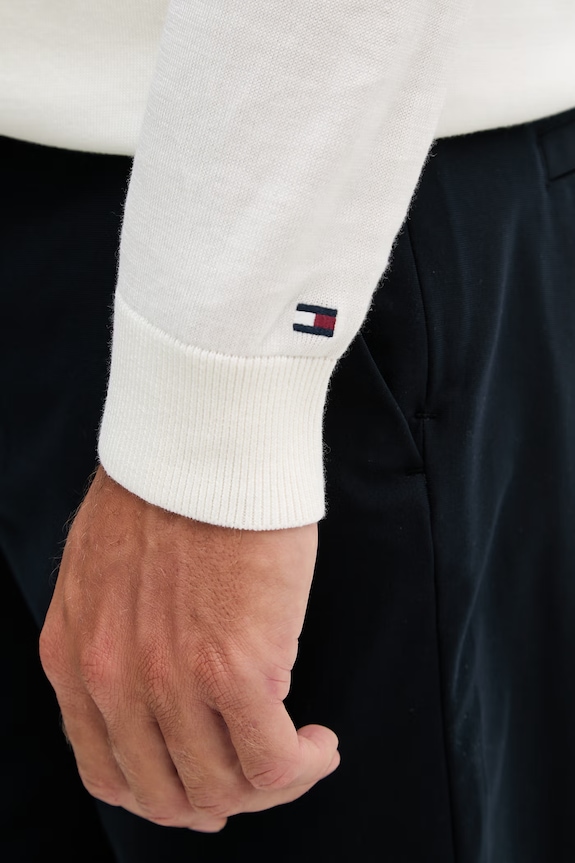 Tommy Hilfiger πουλόβερ ανδρικό με βαμβάκι NEW YORK MW0MW41820 μπεζ
