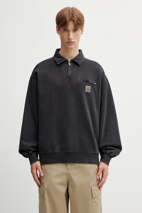 Carhartt WIP Half Zip Detroit Sweat суичър памучен мъжки черен I036350.8906