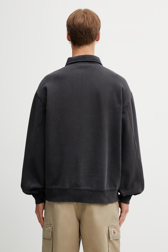 Дрехи Carhartt WIP Half Zip Detroit Sweat суичър памучен мъжки I036350.8906 черен