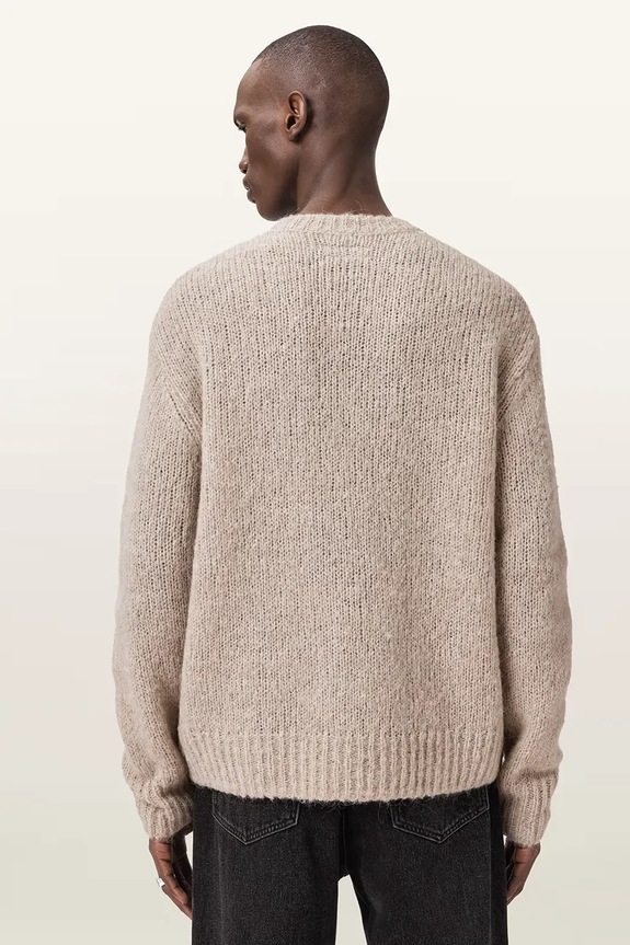 AllSaints sweter męski wełniany LOVER KNIT M009KE beżowy SS26